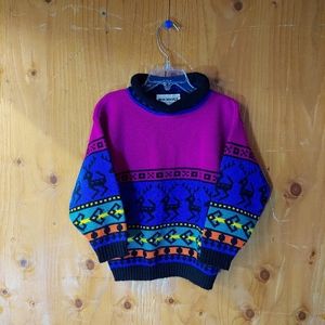 Miniwaves Vintage Multicolor Kid's Pullover Sweater